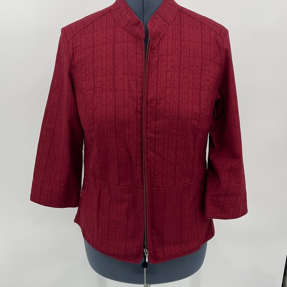 Christopher & Banks Jackets & Blazers - Christopher & Banks Deep Red ZIP UP  Jacket SIZE M